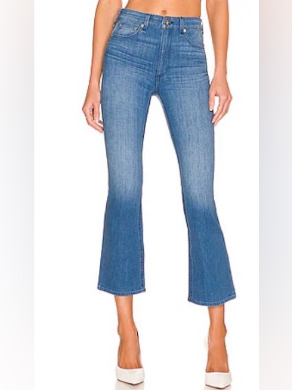 RAG & BONE Nina High Rise Ankle Flare Stretch Jeans in Poppy